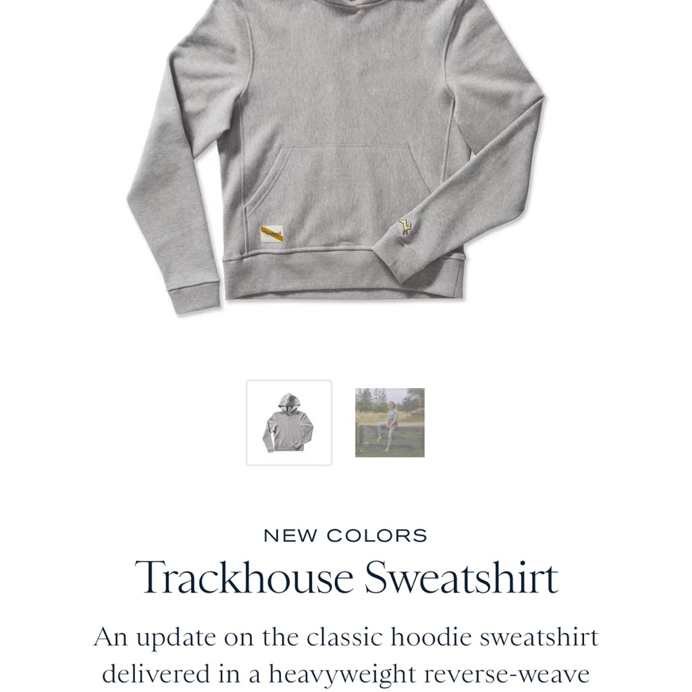 Tracksmith Light Gray Sweatshirt with Logo Patch